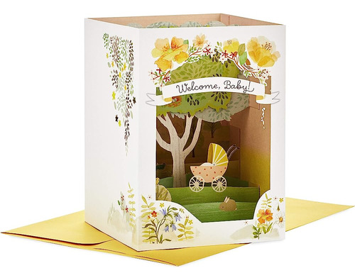 Hallmark Paper Wonder Displayable Pop Up Baby Shower Card (á