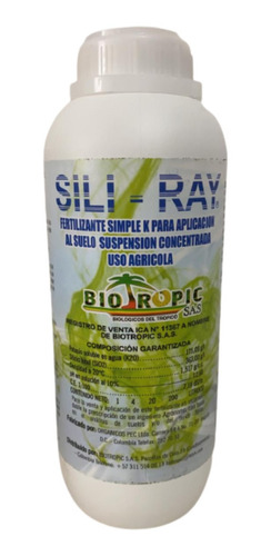 Silicio Soluble 100% Orgánico+ Potasio Zinc X 1 L Hidroponia