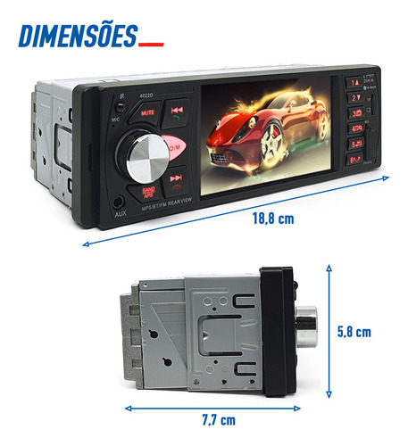 Rádio C/ Tela + Câmera 360° + Sensor Ré Grafite Corolla 2020