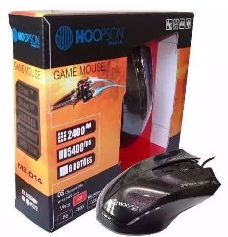 Mouse Gamer Ms-014 Hoopson 2400 Dpi 6 Botões