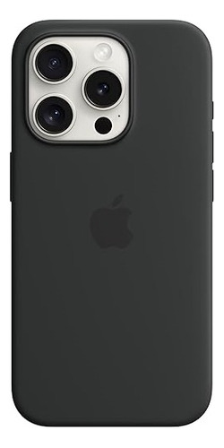 Funda Apple Silicona Magsafe iPhone 15 Pro Negra Negro Liso