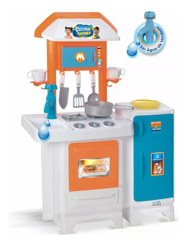 Cozinha Completa Azul - Magic Toys 8066 Cor Branco