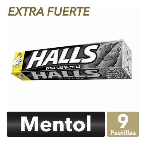 Pastillas Negras Extra Strong 84pz 9 Caramelos C/u Halls