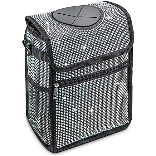 Car Trash Can (upgrade Rhinestones Setting) With Lid An...