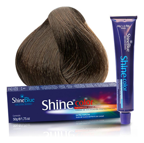 Color Creme Prof Shine Blue 8.1 Louro Claro Acinzentado 50g