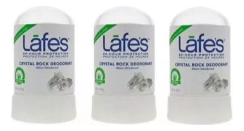 Kit Desodorante Crystal Rock Lafes 63g Vegano 3un