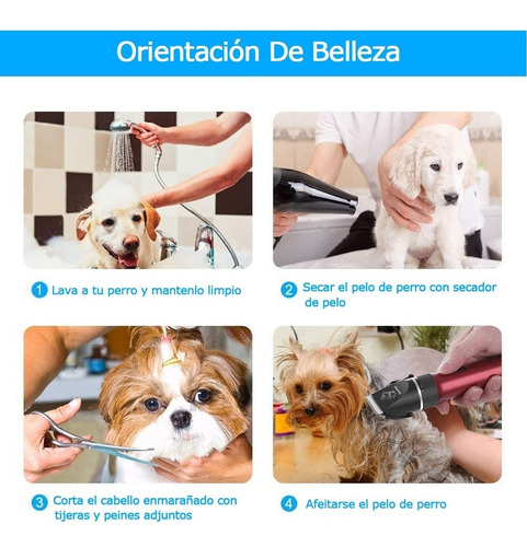 Kit De Maquina Cortadora Pelo Mascotas Usb Recargable.