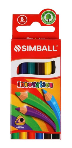 Lapices De Color Simball Innovation X6 Colores Cortos