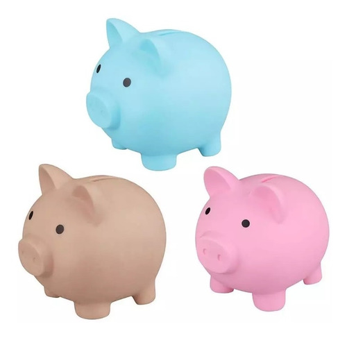 Imagem 6 de 7 de Cofre De Plástico Porco Brinquedo Cofrinho Porquinho