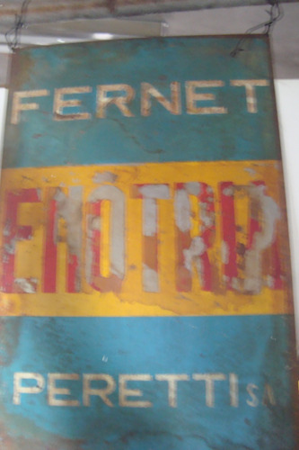 Cartel Antiguo Chapa Fernet,enotria - Feretti,1950 Original