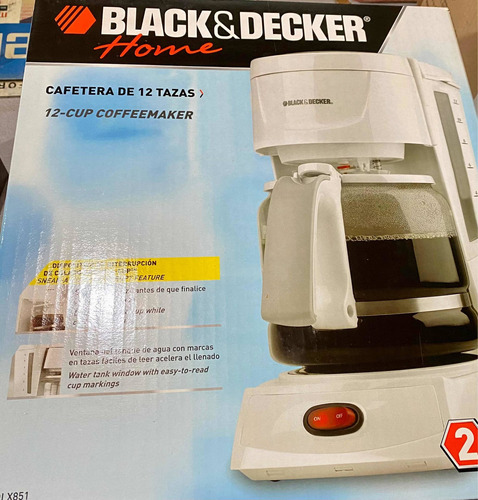 Cafetera 12 Tazas Black And Decker Blanca Electrica