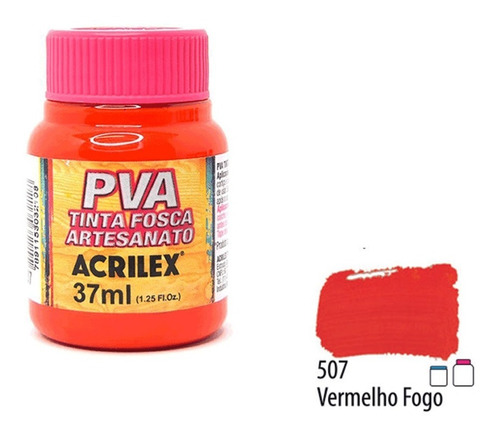 Kit C/ 6 Tintas Pva Fosca P/ Artesanato 37ml Acrilex
