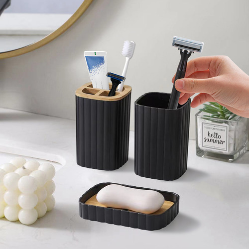 Set De Baño Con Dispensador De Jabón, Cepillo De Dientes, Va