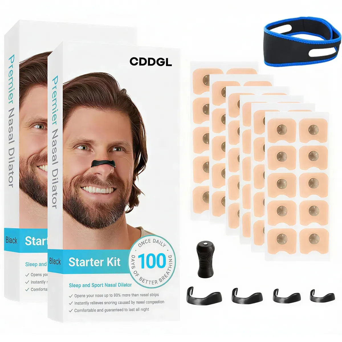 Kit de Dilatadores Nasales Magnéticos TGEXYI para Mejorar Respiración y Antirronquidos, Pack de 200