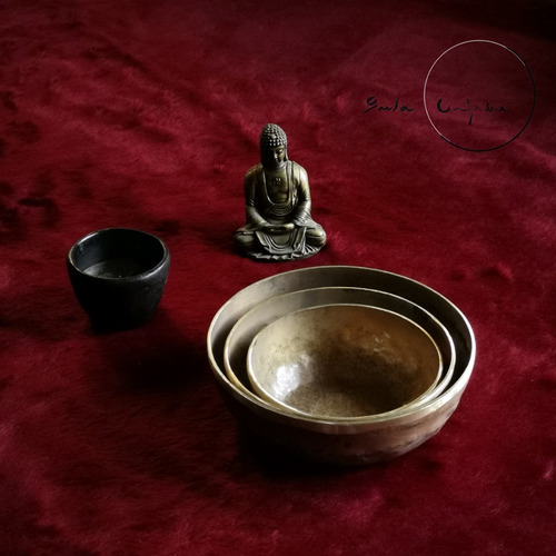 Imagen 1 de 7 de Set De Cuencos Tibetanos De 14+16+18 Cm - Buda Orfebre