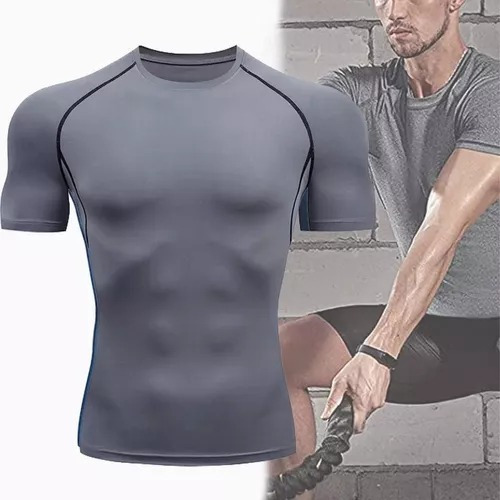 Playera Licra Deportiva Compresión Correr Manga Corta Gym