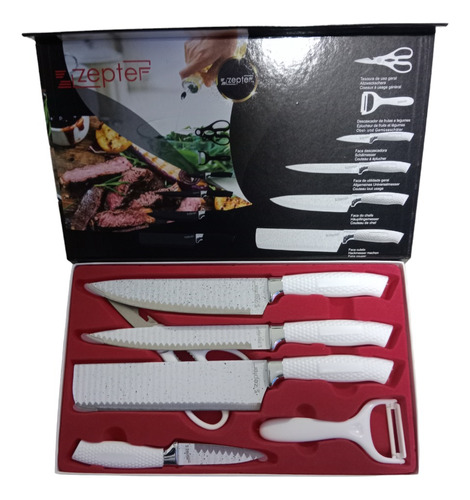 Set De Cuchillo Profesionales + Tijera+pela Papa Acero