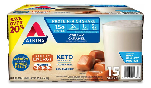 Atkins Gluten Free Protein-rich Shake, Creamy Caramel, Keto 