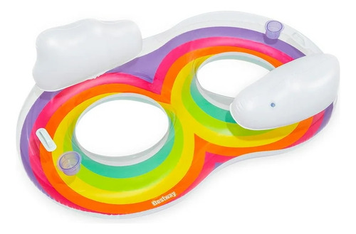 Salvavidas Inflable Doble Arcoíris Flotador