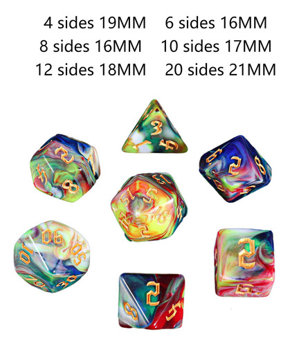 2 X 7 Uds Dados De Varias Caras Juegos De Cartas Juegos
