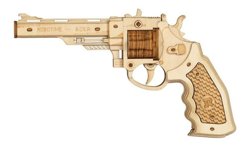 Robotime Rompecabezas 3d Pistola Revolver Madera Juguete