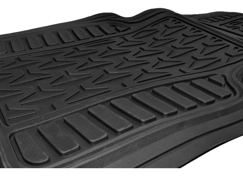 Juego Tapetes Hule Grueso Universal Automotriz Negro 4pzas