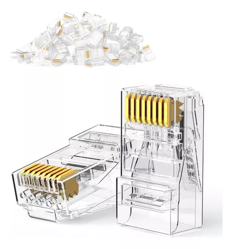 CONECTOR RJ45 CAT6 FTP, METALICO CON TIERRA 10 UNI.