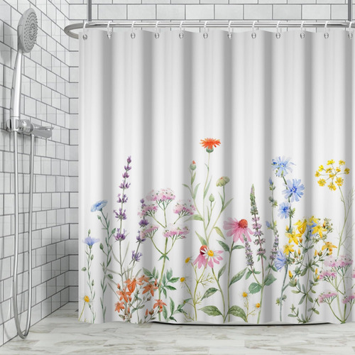 Cortina De Ducha De Flores, Cortina De Baño De Flores