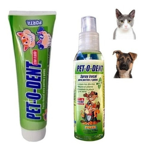 Kit Pet O Dent Pasta Dental Spray Bucal Antisarro Perro Gato