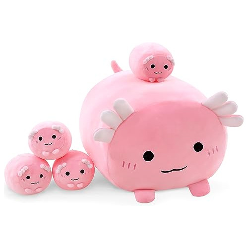 Toysym Axolotl - Peluche De Axolotl Con 4 Peluches De Axolot