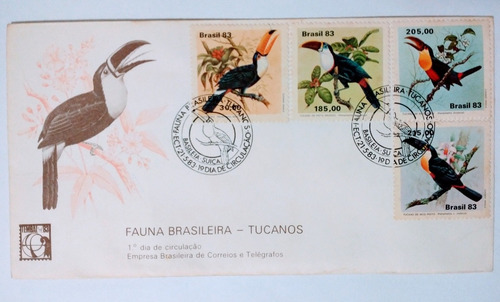 Imagem 1 de 2 de Envelope-fauna Brasileira 1983 + 4 Quadras