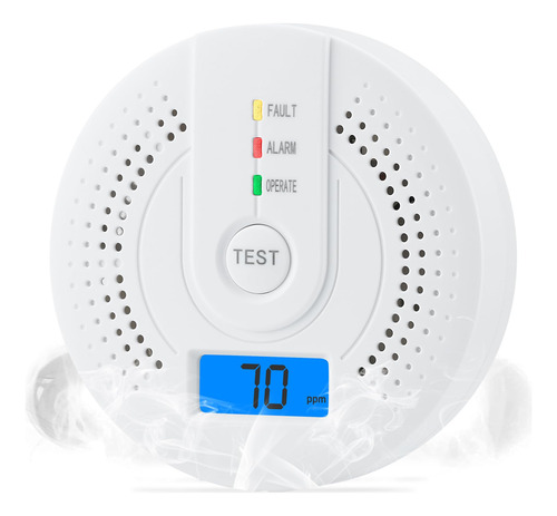 Detector De Monoxido De Carbono Con Pantalla Lcd Y Alarma