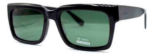 Lentes De Sol Traffic - 265 Diseño Negro Con Cristales Verdes C1