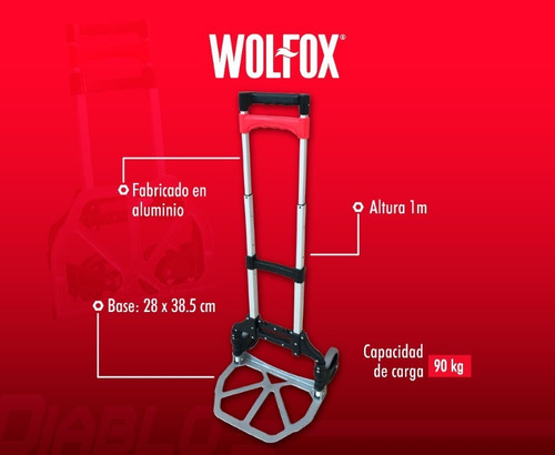 Imagen 5 de 6 de Carreta Zorra Plegable Para 90kg Tipo Pesado