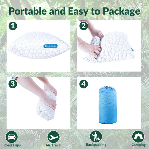 Qutool Almohada Pequeña Para Acampar Para Dormir, Almohada D