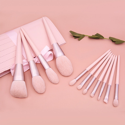 Imagen 5 de 7 de Set 11 Pinceles Maquillaje Brochas Prof C/ Estuche Calidad