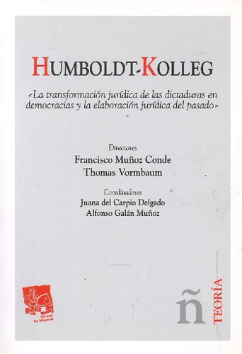 Libro Humboldt-kolleg De Francisco Muñoz Conde, Thomas Vormb