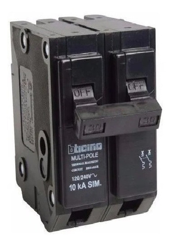 Breaker Superficial 2 X 30 A Ref. Tv2030 Marca Bticino