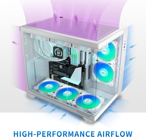 Carcasa Para Pc Atx, 5 Ventiladores Pwm Argb Preinstalados,