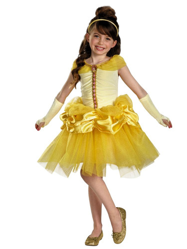 Disfraz Para Niña Princesa Bella Disney Talla M (7-8)