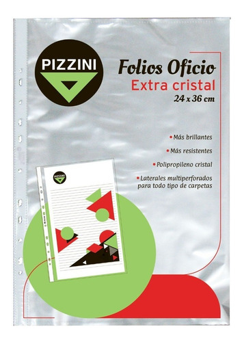 Folio Pizzini Oficio X 100 Unidades 50 Micrones 24 X 36 Cm