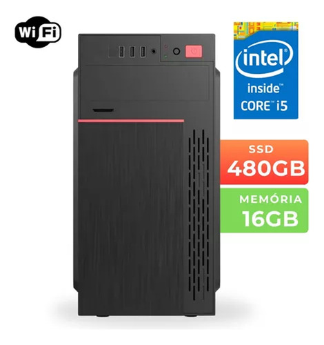 Pc Computador Intel I5 8 Geração 16gb Ddr4 Ssd 480gb + Wifi