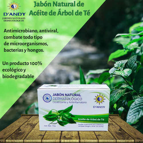 Jabón Natural De Aceite De Árbol De Té, Dandy