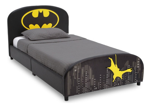 Cama temática Delta Children Batman individual color negro fabricada en madera