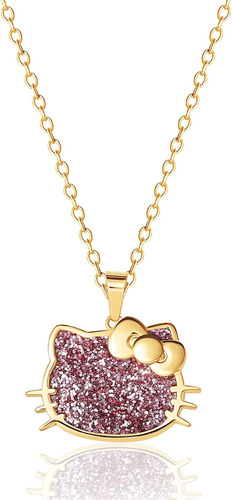 Collar Con Purpurina Rosa Para Mujer De Hello Kitty Sanrio C