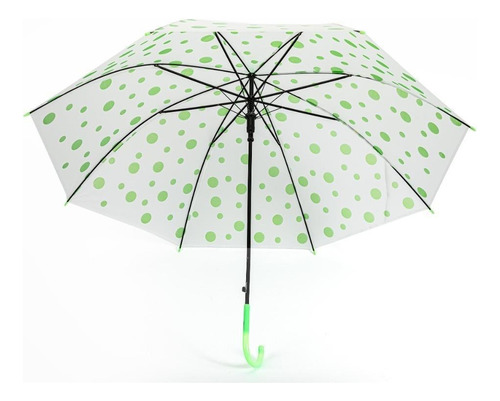 Paraguas Con Lunares Transparente Umbrella Color Verde