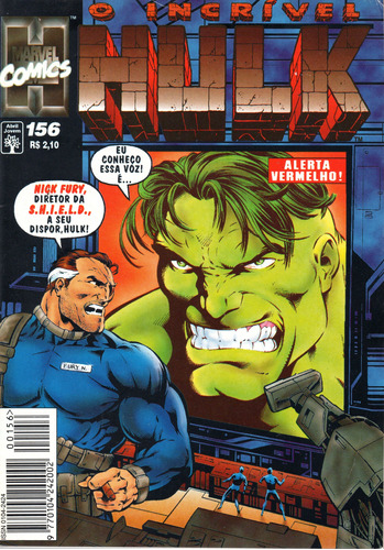 O Novo Incrível Hulk N° 156 - 84 Páginas Em Português - Editora Abril - Formato 13,5 X 19 - Capa Mole - 1996 - Bonellihq Cx03 Abr24