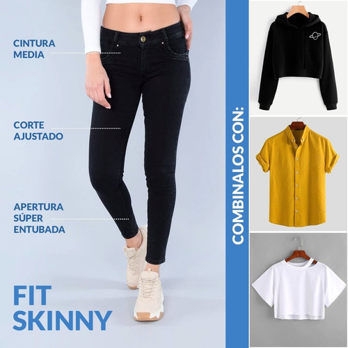 Imagen 3 de 7 de Pantalón Oggi Jeans Para Dama Skinny Carol Satin Graze