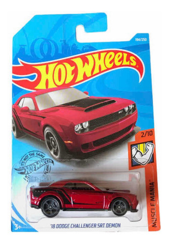 Hotwheels Dodge Challenger Srt Demon 2019 226b