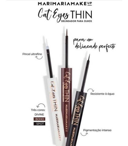 Imagem 3 de 4 de Cat Eyes Thin Boho Mari Maria - Delineador Líquido Marrom